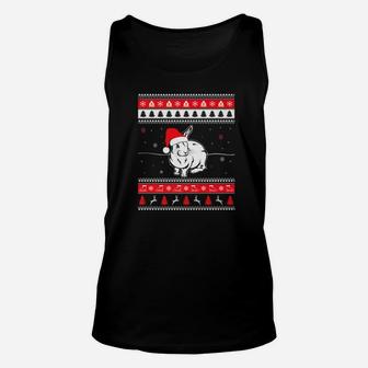 Bunny Rabbit Ugly Christmas Sweater Style Unisex Tank Top - Seseable