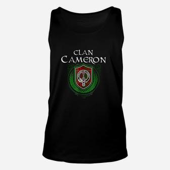 Cameron Surname Scottish Clan Tartan Crest Badge Unisex Tank Top - Seseable