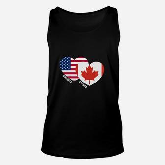 Canada Flag Canadian American Flag Shirt Unisex Tank Top - Seseable