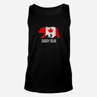 Canada Flag Papa Canadian Bear For Him Unisex Tank Top - Seseable
