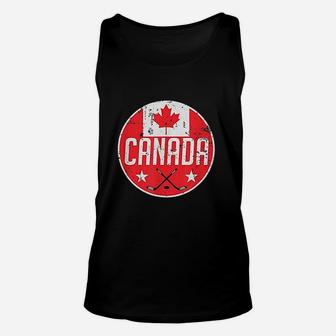 Canada Ice Hockey Flag Jersey Supporter Canadian Gift Unisex Tank Top - Seseable