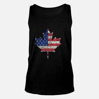 Canadian American Usa Canada Flag Combined Unisex Tank Top - Seseable
