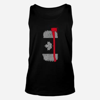 Canadian Flag Canada Firefighter Maple Leaf Unisex Tank Top - Seseable