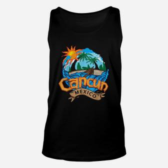 Cancun Mexico Beach Palm Tree Party Destination Unisex Tank Top - Seseable