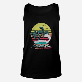 Cancun Mexico Beach T Shirt 80's Retro Art Gifts Unisex Tank Top - Seseable