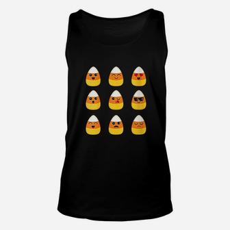 Candy Corn Emoticon Funny Halloween Costume Gift Unisex Tank Top - Seseable