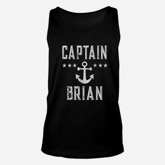 Captain Brian Vintage Personalized Pirate Boat Party Barge Unisex Tank Top - Seseable