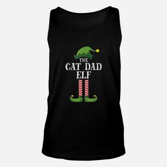 Cat Dad Elf Matching Family Group Christmas Party Unisex Tank Top - Seseable