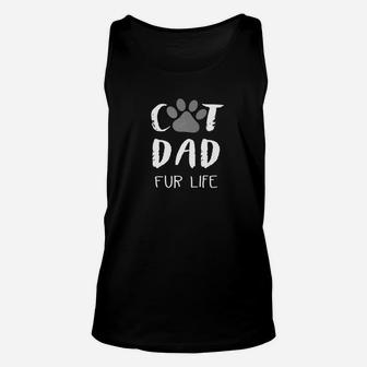 Cat Dad Fur Life Shirt Funny Father Gift Cat Lover Gift Unisex Tank Top - Seseable