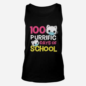 Cat Funny 100 Days Of School Teacher Boy Girl Gift Unisex Tank Top - Seseable