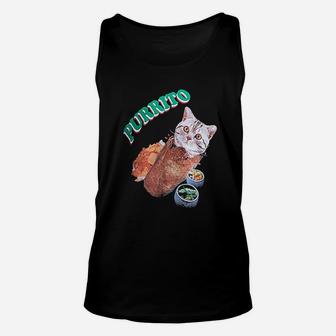 Cat In A Burrito Funny Mexican Food Kitty Salsa Unisex Tank Top - Seseable