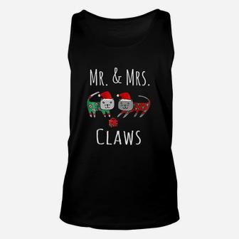 Cat Lover Christmas Santa Mr And Mrs Claws Cat Unisex Tank Top - Seseable