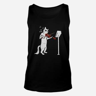 Cat Playing Violin Funny Musical Instrument Violin Pets Gift Unisex Tank Top - Seseable