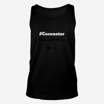 Cecenator-Hashtag Schwarzes Unisex TankTop mit Aufdruck für Fans - Seseable