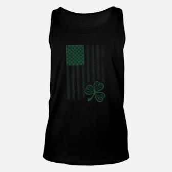 Celtic Usa Flag Clover Graphic Cool Saint Patricks Day Unisex Tank Top - Seseable