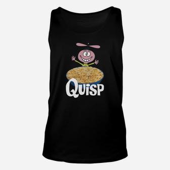 Cereal Quisp Quaker Box Back Vintage Space Watch Trivia Quazy T Shirts Unisex Tank Top - Seseable