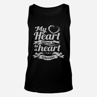 Chd Shirts - My Heart Belongs To A Heart Warrior Unisex Tank Top - Seseable