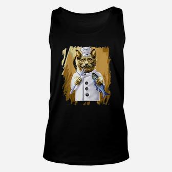 Chef Funny Cat Culinary Cooking Guru Kitchen Unisex Tank Top - Seseable