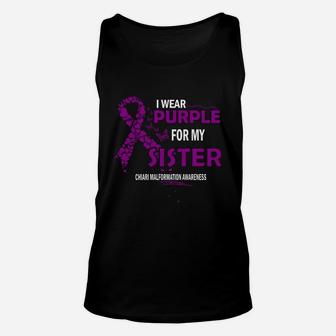 Chiari Malformation Awareness I Wear Purple Color For My Sister 2020 Unisex Tank Top - Seseable