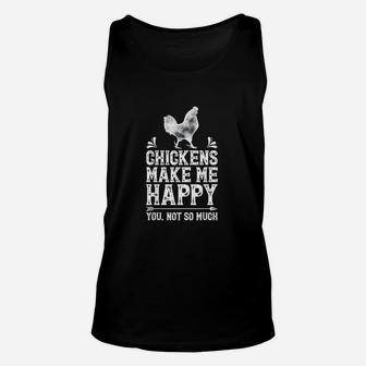 Chickens Make Me Happy Funny Chicken Lover Gifts Unisex Tank Top - Seseable