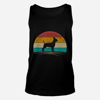 Chihuahua Dog Retro Vintage 70s Silhouette Breed Gift Unisex Tank Top - Seseable