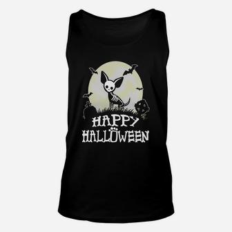 Chihuahua Dog Skeleton Happy Halloween Gifts Ideas Unisex Tank Top - Seseable