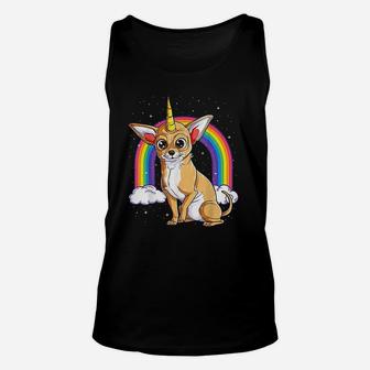 Chihuahua Unicorn Space Galaxy Rainbow Dog Unisex Tank Top - Seseable
