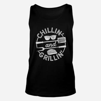 Chillin And Grillin Funny Outdoor Summer Bbq Unisex Tank Top - Seseable