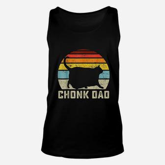 Chonk Cat Dad Scale Meme Funny Retro Style Daddy Cats Memes Unisex Tank Top - Seseable