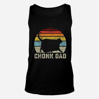 Chonk Cat Dad Scale Meme Funny Retro Style Unisex Tank Top - Seseable