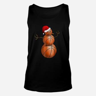 Christmas Basketball Basketball Snowman Unisex Tank Top - Seseable