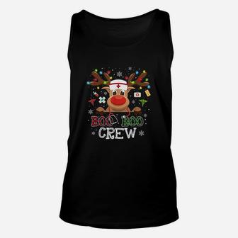 Christmas Boo Boo Crew Reindeer Nurse Buffalo Plaid Nurse Unisex Tank Top - Seseable