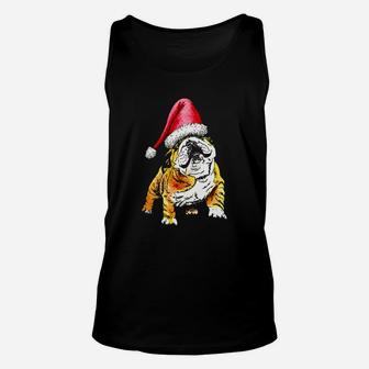 Christmas Bulldog Unisex Tank Top - Seseable