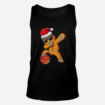 Christmas Dabbing Gingerbread Man Dab Cool Basketball Gift Unisex Tank Top - Seseable