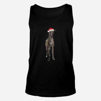 Christmas Greyhound Gift Greyhound Dog Funny Santa Hat Xmas Unisex Tank Top - Seseable