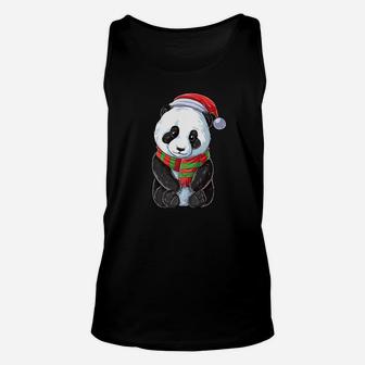 Christmas Panda Santa Hat Pandas Bear Xmas Gifts Unisex Tank Top - Seseable