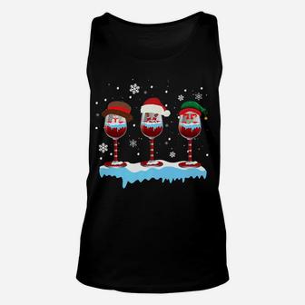 Christmas Red Wine Ornaments Elf Reindeer Santa Gift Unisex Tank Top - Seseable