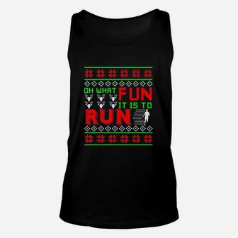 Christmas Running Runner Half Marathon 5k Race Gift Unisex Tank Top - Seseable