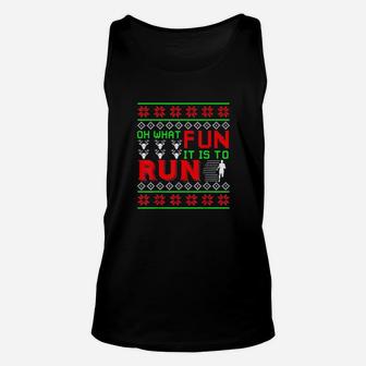 Christmas Running Runner Half Marathon 5k Race Unisex Tank Top - Seseable