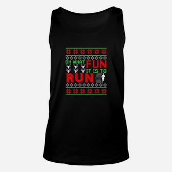 Christmas Running Runner Half Marathon Unisex Tank Top - Seseable