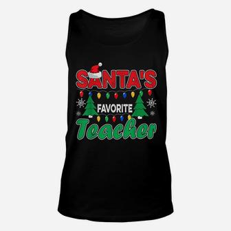 Christmas Santas Favorite Teacher Unisex Tank Top - Seseable