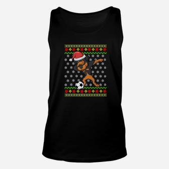 Christmas Shirt Dabbing Rottweiler Dog Soccer Gift Funny Unisex Tank Top - Seseable