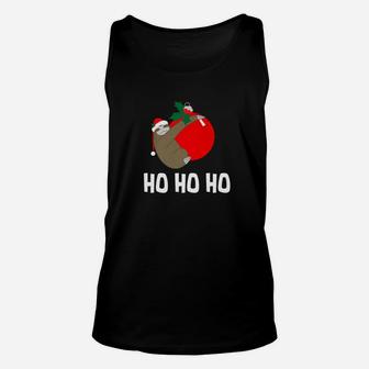 Christmas Sloth Ho Ho Ho Holiday Gift Unisex Tank Top - Seseable