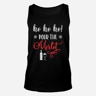Christmas Wine Funny Ho Pour Merlot Holiday Unisex Tank Top | Seseable CA