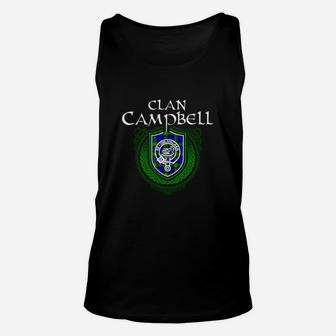 Clan Campbell Surname Scottish Clan Tartan Crest Badge Unisex Tank Top - Seseable