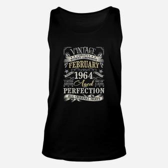 Classic 57th Birthday Gift Men Boy Vintage February 1964 Unisex Tank Top - Seseable