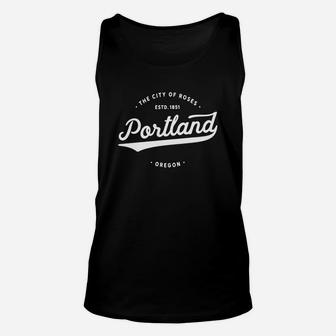 Classic Retro Vintage Portland Oregon City Of Roses Tshirt Unisex Tank Top - Seseable