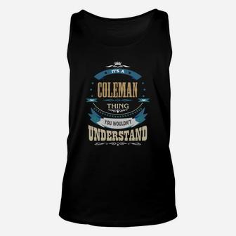 Coleman, It's A Coleman Thing Unisex Tank Top - Seseable