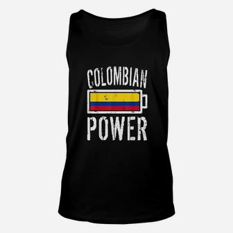 Colombia Flag Colombian Power Battery Proud Unisex Tank Top - Seseable