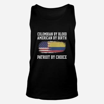 Colombian By Blood American By Birth Patriot Tshirt Unisex Tank Top - Seseable